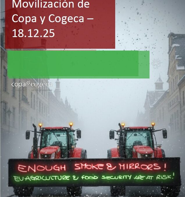 Cooperativas Agro-alimentarias Castilla-La Mancha respalda la manifestación convocada por Copa-Cogeca hoy en Bruselas