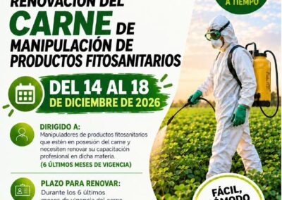 RENOVACIÓN DEL CARNE DE MANIPULACIÓN DE PRODUCTOS FITOSANITARIOS